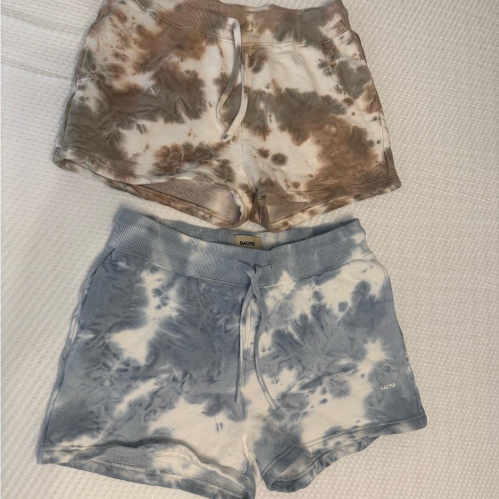 FESTIVAL SHORTS Tie Die High Waist Shorts - Hippie Boho Summer  SACRE Medium x2